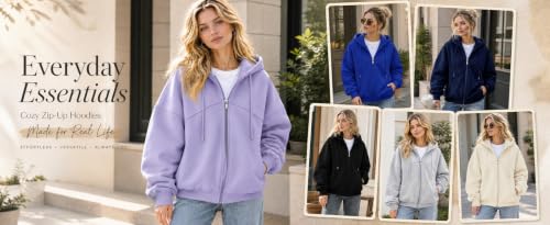 Sweatshirt Jacket Women Drawstring V Neck Fleece Zip Up Hoodie with Pockets | Ribbed Cuffs and Hem, Drop Shoulder, Full Zipper, Work Commuting, Classic Sporty, Loose Fit, Fall Winter Cozy, Womans Tops - image 7