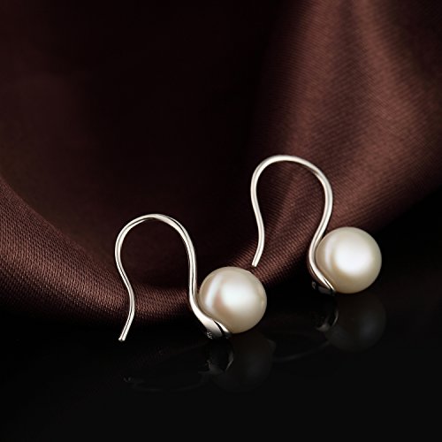 Pearl Earrings for Women Silver Pearl Drop Earrings Sterling Silver Hook Earring Hypoallergenic by jiamiaoi - Image 6