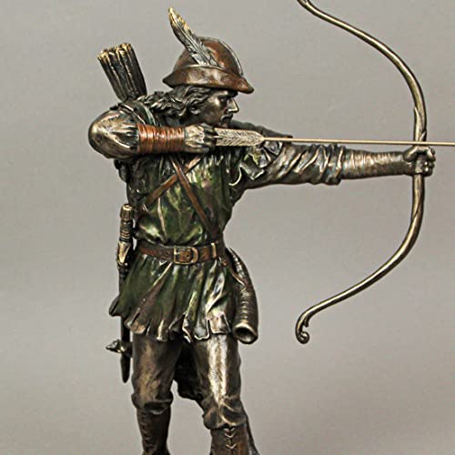Estatua Decorativa Robin Hood Metal Bronze 11.5 pulg miniatura 7
