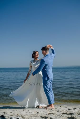 Mens 3 Piece Suit Slim Fit Wedding Grooms Suits for Men Two Gold-Button Single Breasted Blazer Vest Pants Set4