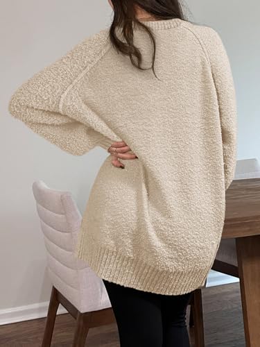 Image of Saodimallsu Womens Oversized Sweater Fuzzy Long Sleeve Casual Tunic Sweater