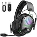 Produktbild Wireless Gaming Headset für PS5, PS4, PC, Switch, Laptop & Mobile  2.4GHz & Bluetooth, Faltbares Over-Ear Headset mit Surround Sound, ENC Noise Cancelling Mikrofon, LED-Licht, 50 Stunden Akkulaufzeit