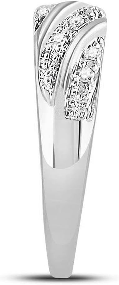 Jewels By Lux 10K White Gold His Hers Round Diamond Square Matching Wedding Set 1/3ctw, Womens Size 5-9, Mens Size 8-12