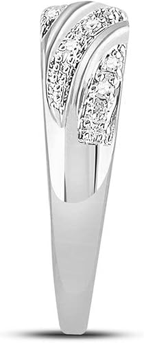 Miniatura 4 de Jewels By Lux Juego de anillos de oro blanco de 10 quilates para mujer y hombre, trío a juego para boda, compromiso, novia, para él y para ella, 14