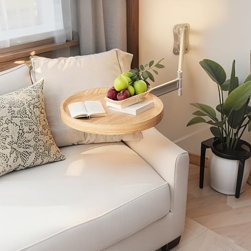 Table pliante murale avec mécanisme rabattable fluide et plateau rond - 3