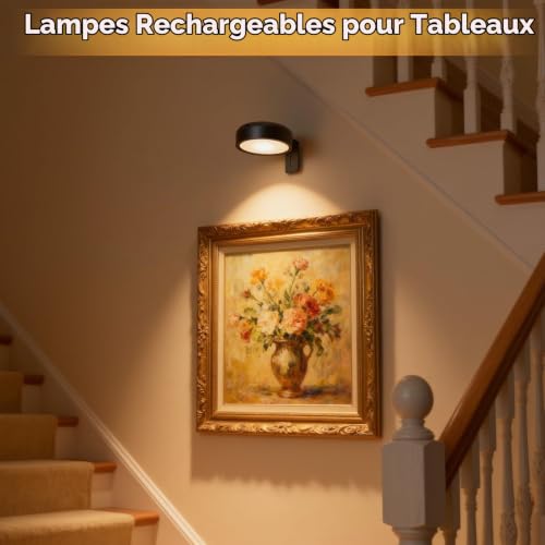 3 PCS Eclairage Tableau Sans Fil, 2600mAh Lampe Tableau Rechargeable – vue 8