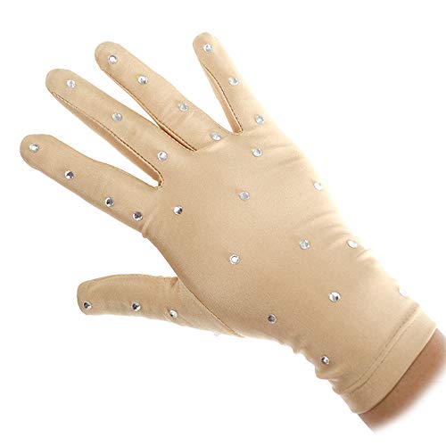 LIUHUO Ice Dress Gloves Performacne Wear Girls Thermal Figure Skating Gloves with Rhinestones（9 Color）3