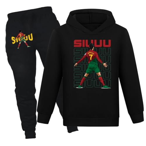 Forlcool NO 7 Football Kit Tracksuits Training Casual 2-Piece Boys Outfits 3-13 Years (Black,9-10 Years,9 Years,10 Years)