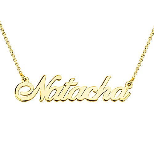 HACOOL 925 Sterling Silver Personalized Name Necklace Made with Name 16" Adjustable Chain