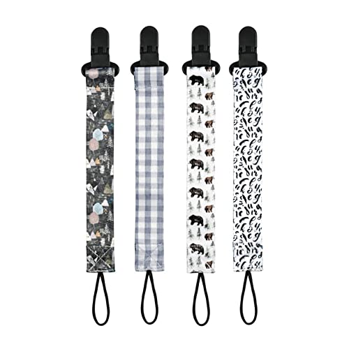 Mingzhe 4 pçs/pacote clipe de chupeta prendedor de chupeta lavável com belos padrões para bebês meni