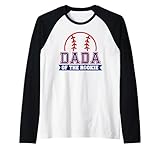 Dada of Rookie 1st Birthday Baseball Theme Matching Party Raglan Baseball Tee
