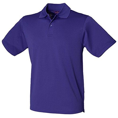 Polo manches courtes homme XXL piqué Henbury violet respirant