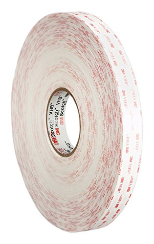 3M VHB Cinta Adhesiva, 4950 F, 25 mm x 33 m, 1,1 mm, 3 unidades, Blanco