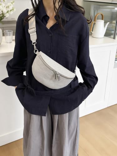 Image of Leather Chest Bag for Women, Crossbody Belt Bag Fanny Pack Purse Fashionable Waist Bags Handbag for Everyday Use Trip Walking Hiking