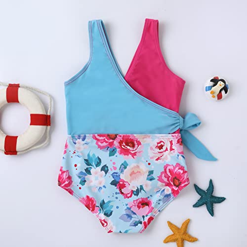 Yirongwang Baby Girls Swimsuits,Toddler Girl One Piece Swimwear Flower Bowknot Summer Upf50+ Beach Bathing Suit 5-6Yaers #TOP2