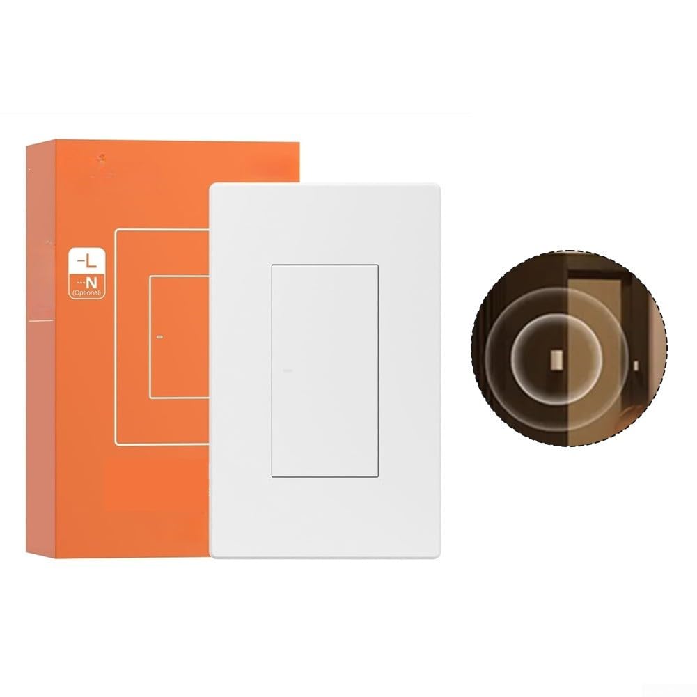 für zigbee Smart Lichtschalter 1 Gang WLAN Schalter für Alexa Google Home Touch Glas Wandschalter Unterputz ohne Neutralleiter Weiß(1-Gang)