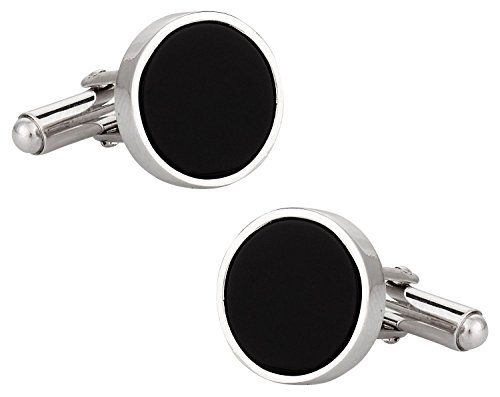Cuff-Daddy Solid 925 Sterling Silver Black Onyx Cufflinks with Presentation Box
