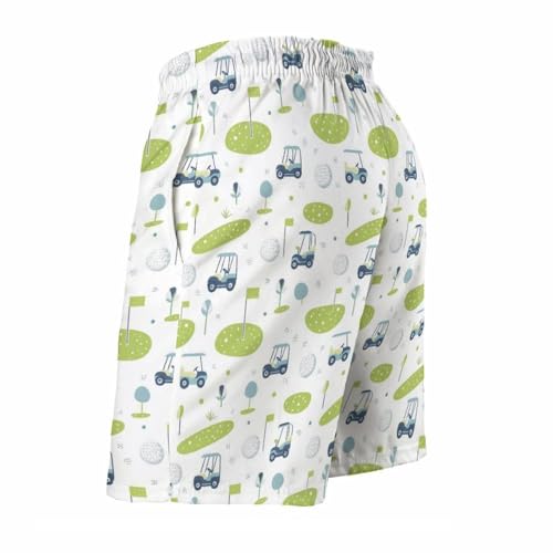 Hawaiian Shorts for Men - Comfy Cartoon Golf Cart Print Mens Swim Trunks Bathing Suits with Mesh Lining4