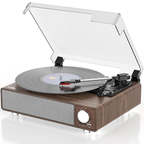 Vinyl Record Player with Speakers,MONODEAL 3-Speed Turntable for Vinyl Records with Bluetooth...