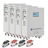 ECO-WORTHY Lote de 4 baterías LiFePO4 48 V, 314 Ah, 64,3 kWh, almacenamiento de energía y disyuntores, 200 A, PACE BMS RS485/CAN/RS232, con Bluetooth, WiFi, para alimentación de emergencia en el hogar