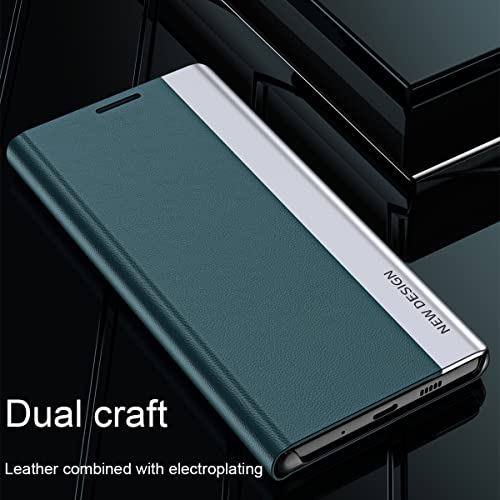 Ysnzaq Magnetic Kickstand Case For Oneplus Nord N200 5G 6.49", Ultra Slim Tpu Leather Shockproof Support Wireless Charging Flip Phone Cover For Oneplus Nord N200 5G Cx Green #TOP3