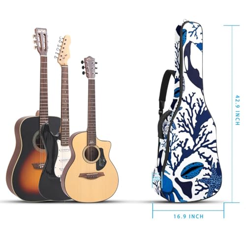 Housse de guitare en tissu Oxford épais rembourré avec boucle de suspension et sangle de cou Motif requin en colère 101,6 cm, Multicolore., 42.9×16.9×4.7 in, Sac de transport tendance pour guitare - Les Beatles, Paul McCartney, John Lennon, RIngo Starr, George Harrison Housse de guitare en tissu Oxford épais rembourré avec boucle de suspension et sangle de cou Motif requin en colère 101,6 cm, Multicolore., 42.9x16.9x4.7 in, Sac de transport tendance pour guitare – Image 6