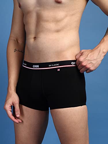 Image of ONN UK Classic Men's Combed Cotton Mini Trunk with Feather Touch Ultra Soft Waistband (Pack of 2)