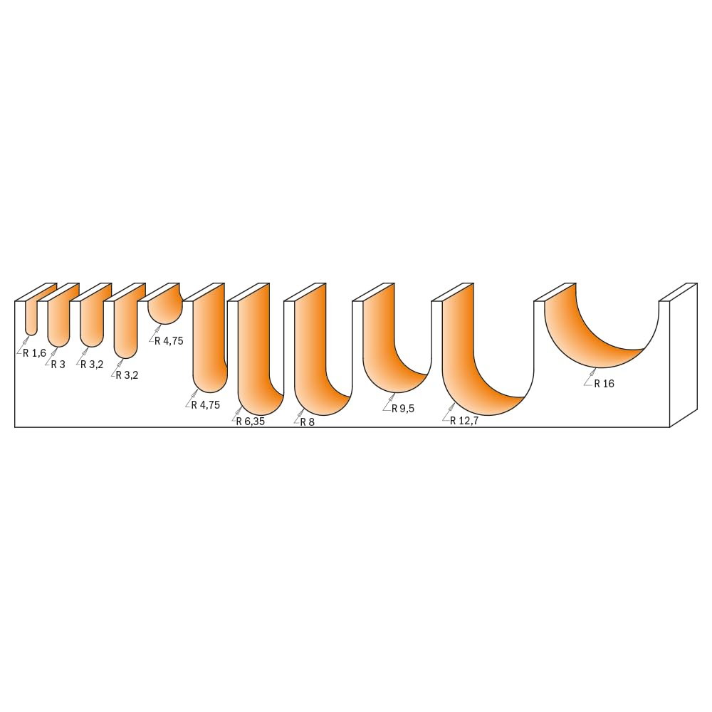 Cmt Orange Tools 914,127,11 truskawka promień HM wypukły kształt 8 R S D 12,7 6,35