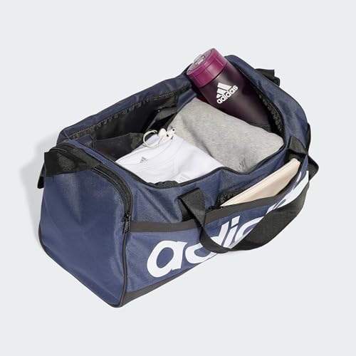 Image of Adidas Essentials Unisex Adults Duffel Bag, Shanav /Black /White, NS, Duffel Bag
