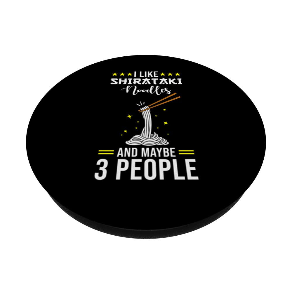 Shiritaki Noodles Low Carb Diet - I Like Shirataki Noodles PopSockets Swappable PopGrip, Black - Image 2