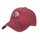 HJFCZH Gorra de béisbol negra para adultos, con estampado de elefante, luna rosa, para hombres y mujeres, elegante y duradera, Rojo, talla �nica
