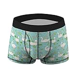 BAIKUTOUAN Beautiful Flower with White Swans Men's Underwear Trunks Boxer Briefs Underpants Swimming Bikini Short
