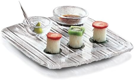 IVV Glassware Metropolis Plate, 12-1/4 by 12-1/4-Inch, Clear