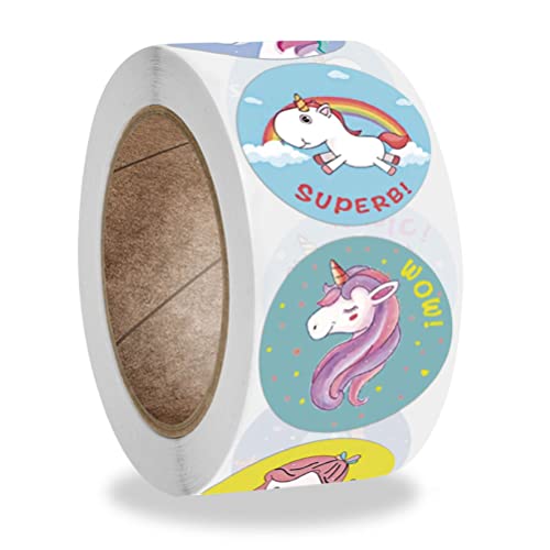 4 Rolls Unicorns Label Stickers Reward Stickers Self Adhesive Envelopes Tag Seals Teacher Encouraging Decals For Craft Birthday Party Crafts Gift Decorations #TOP4