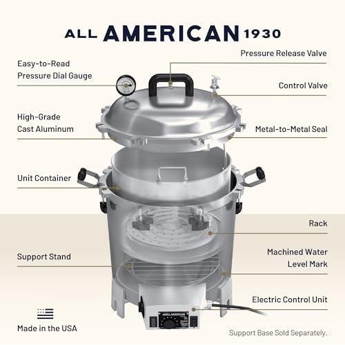 Image of All American 1930 50X Sterilizer - 41 qt - Electric Sterilizer - Metal-to-Metal Seal - Includes Rack - Made in the USA