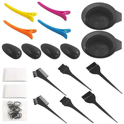 21 Packs Hair Dye Coloring Kit, Sonku Dye Brush Comb Mixing Bowl Ear