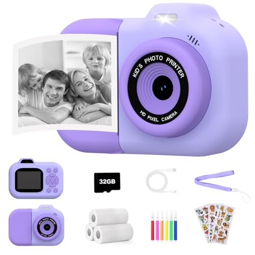 Cámara de Fotos Infantil Instantánea para Niños y Niñas, Ideal Maquina fotografia con 3 Rollos de Papel, Pegatinas, Tarjeta SD de 32 GB, Juguete Creativo para Edades de 4 a 12 Años Cámara de Fotos Infantil Instantánea para Niños y Niñas, Ideal Maquina fotografia con 3 Rollos de Papel, Pegatinas, Tarjeta SD de 32 GB, Juguete Creativo para Edades de 4 a 12 Años