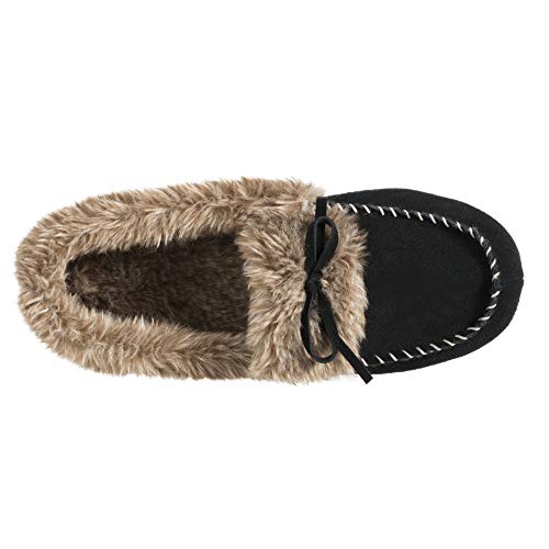 Acorn Women's Cozy Faux Fur Moc Slipper with memory foam and plush suede upper3