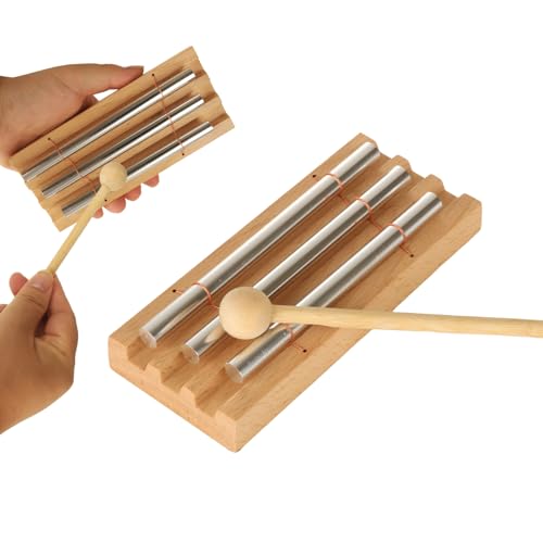 LANIAKEA 2PCS Three Tone Chime Bell for Teachers' Classroom Management, Meditation Chimes for Relaxation, Stress & Anxiety Relief, Chakra Healing, Yoga