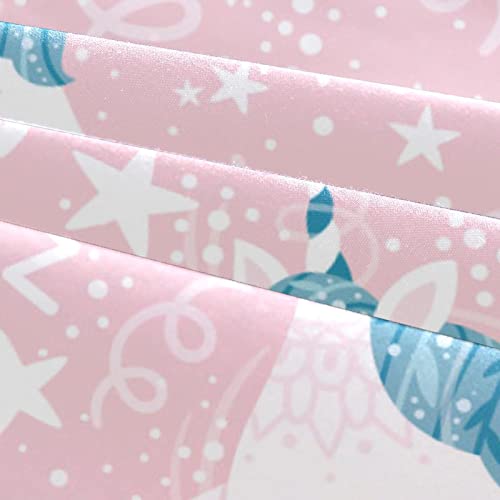Housse de couette licorne et taie d'oreiller rose anti-plis