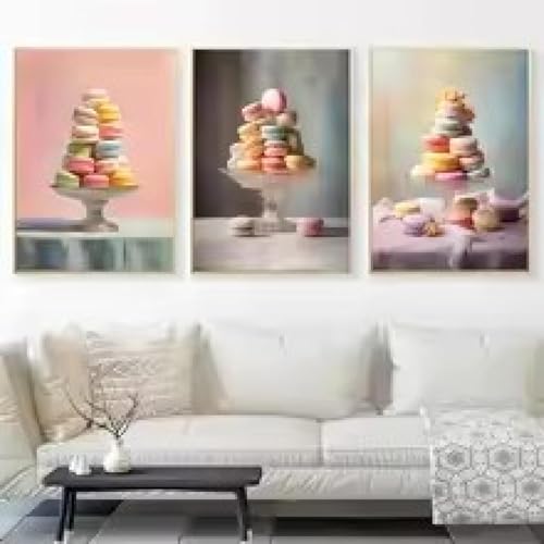 Affiches et impressions macarons français pour toile murale pâtisserie 30x50cm