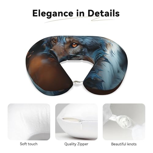 Almohada de viaje negro con espuma viscoelástica miniatura 3