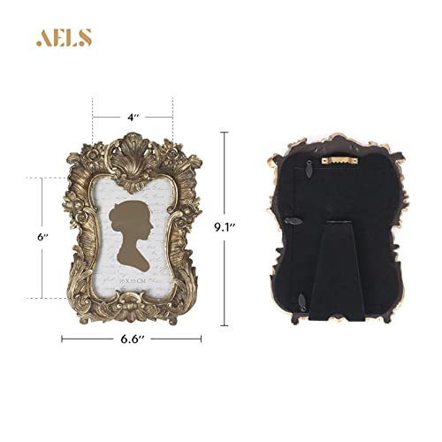 Aels Vintage Picture Frame, Elegant Antique Photo Frames With Glass Front, Photo Display, Tabletop Wall Hanging, Gift Ideas, Gold (4X6 Inch) #TOP1