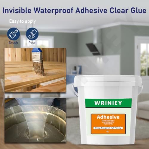 Image of Transparent Waterproof Resin Epoxy Crack Seal Glue 5L /5KG with Brush for Roof Leakage Crack Seal Agent Roof Water Leakage Solution Water Proof Glue for Waterproofing