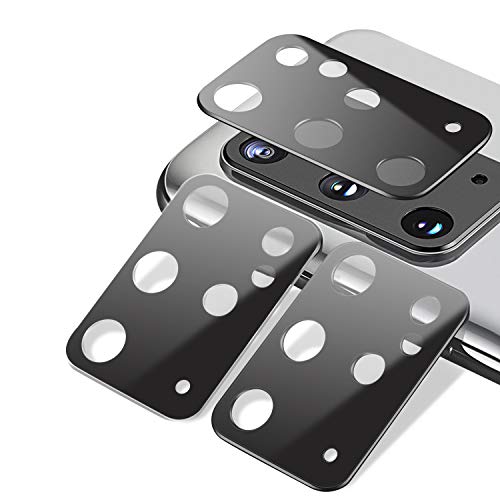 [3 Pack] PECHE for Samsung Galaxy S20 Plus Camera Lens Protector (6.7'') 9H Tempered Glass Metal Frame Black 3D Full Coverage Anti-Scratch/Dust Easy Install Case Friendly Anti Flash Strong Adsorption