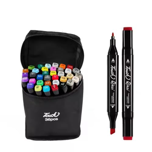 Estojo de Canetas Touch 36 Cores, Caneta Profissional, Para Desenhos, A Base de Alcool, Kit com 36 C