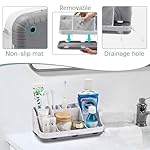 Marble Bathroom Countertop Organizer - Detachable 7 Slots Kids Electric Toothbrush and Toothpaste Holde Drainage for Bathroom Accessories Organization Counter Vanity Storage, Grey - Image 3