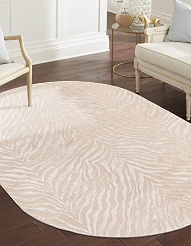 Tapete Oval Finsbury Collection 5'3" x 8' Beige miniatura 1