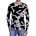 sous-vêtement en Coton Homme Mens Fashion Casual Halloween Crew Neck 3D Digital Printing T-Shirt à Manches Longues Shirt Shirt Top Blouse