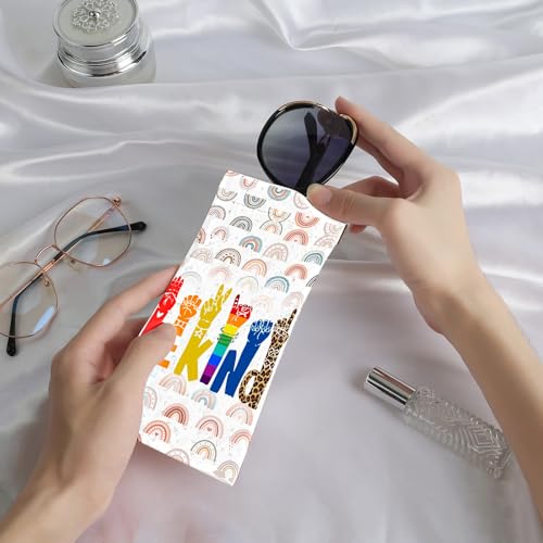 Image of Anikathy 2Pcs Sunglass Eyeglass Glasses Case Soft PU Leather with Cleaning Cloth Portable Glasses Pouch Bag for Men Women